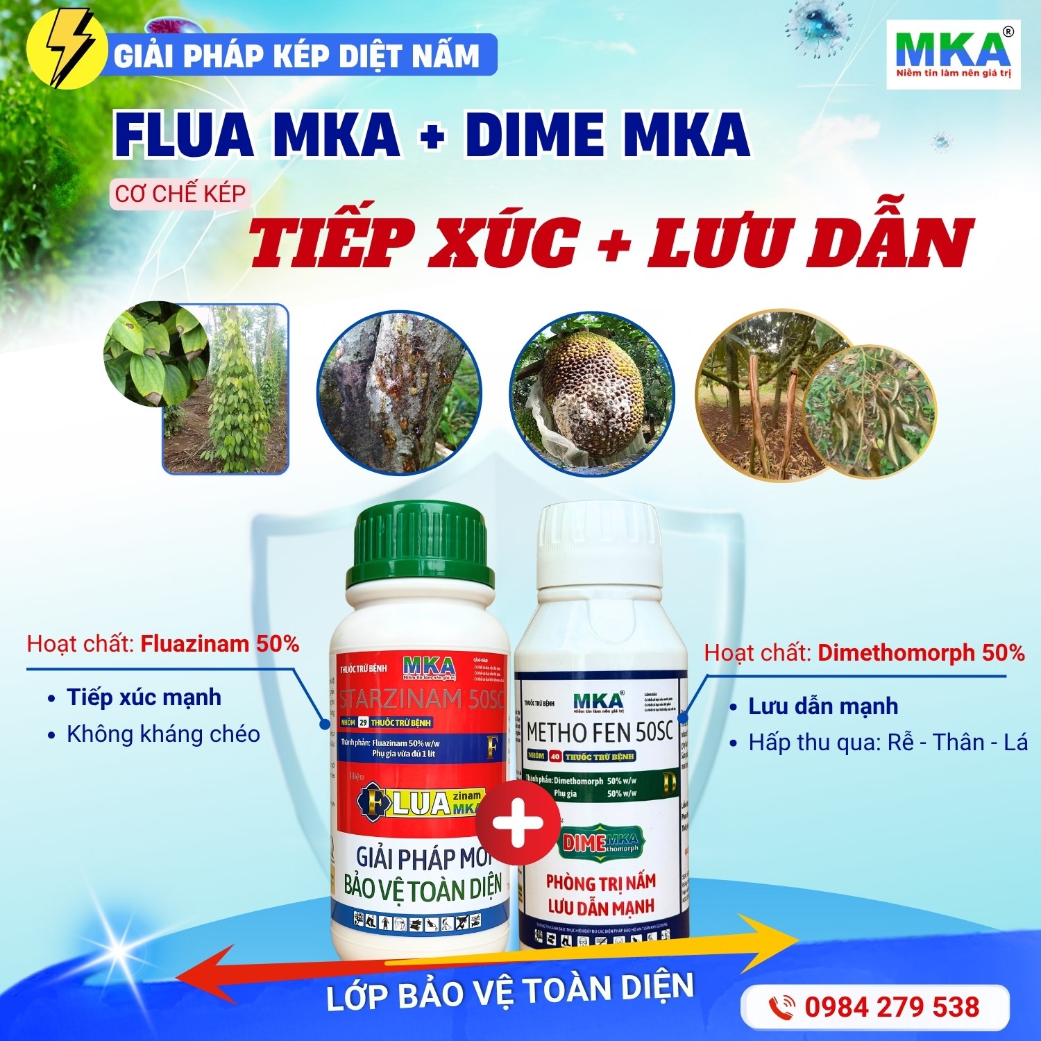 Bộ đôi quản lý nấm bệnh hàm lượng cao Fluazinam + Dimethomorph